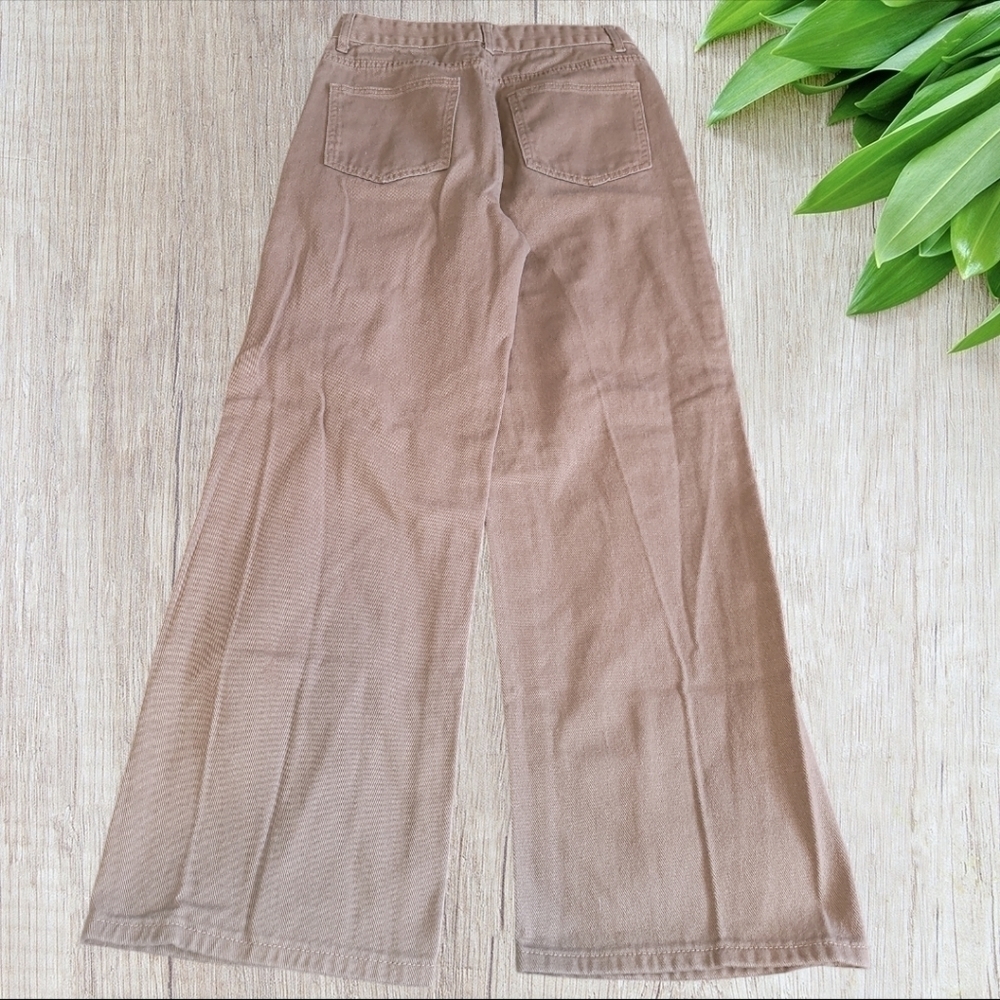SHEIN EZwear Bleach Wash Ripped Detail Butterfly Jeans Sz 8/10 Mocha Brown - Picture 5 of 7